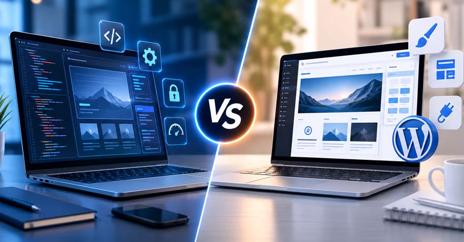 Custom Website vs WordPress Website comparison by Links Advertising